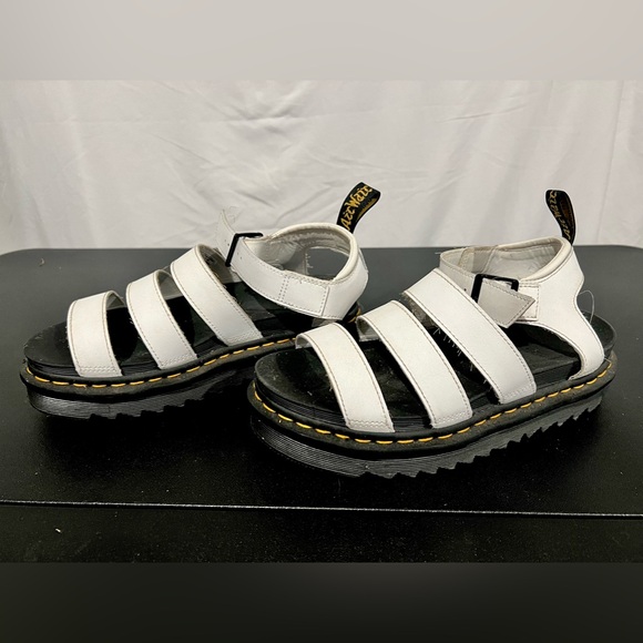 Dr. Martens Shoes - BLAIRE WOMEN'S BRANDO LEATHER STRAP SANDALS WHITE Size 8